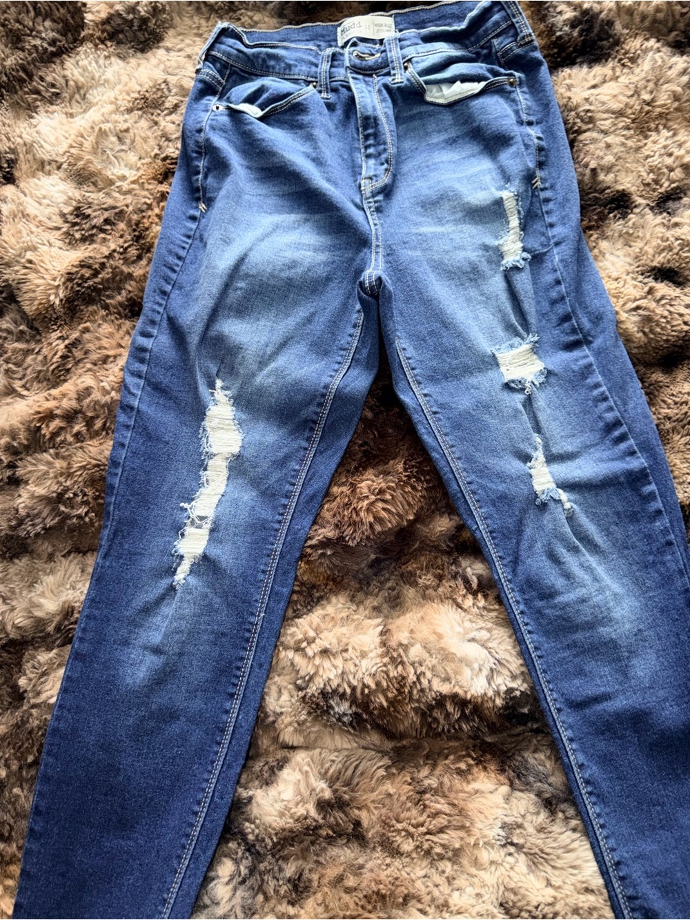 Mudd Women's Distressed Skinny Jeans - Blue